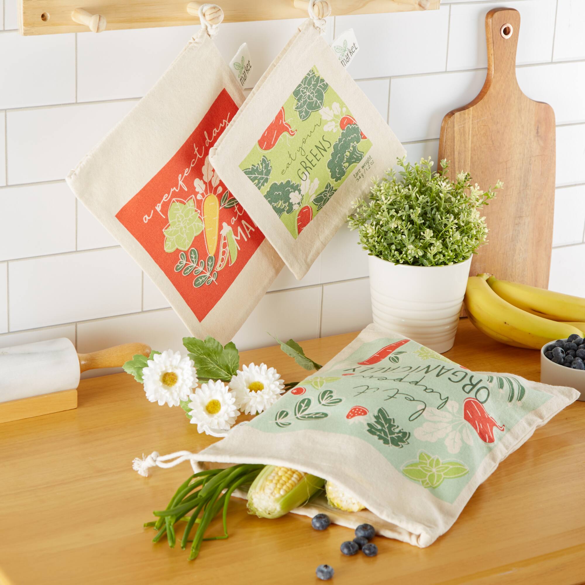 Organic Greens Market Produce Bags Set